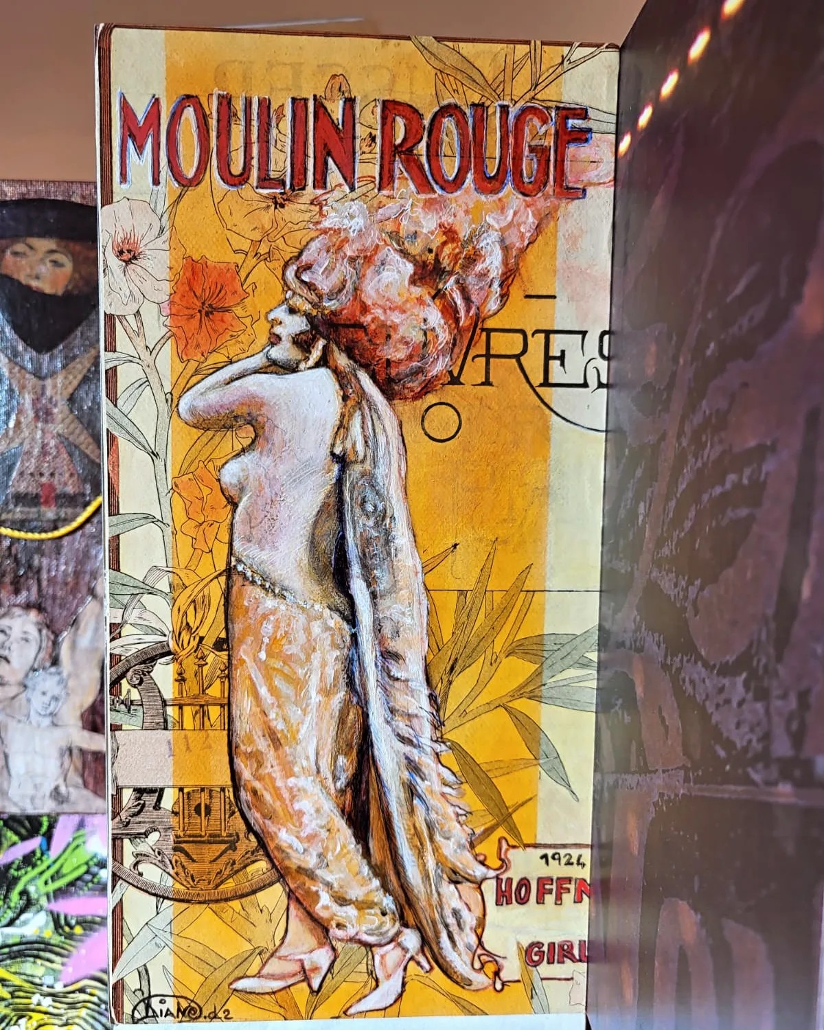 Toile style affiche art nouveau Moulin Rouge